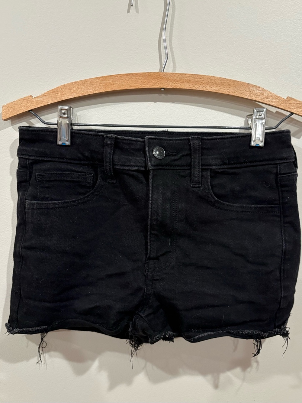 American Eagle Women's Black Cutoff Jean Shorts